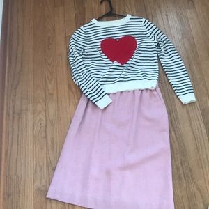 Pink Vintage pencil a-line skirt